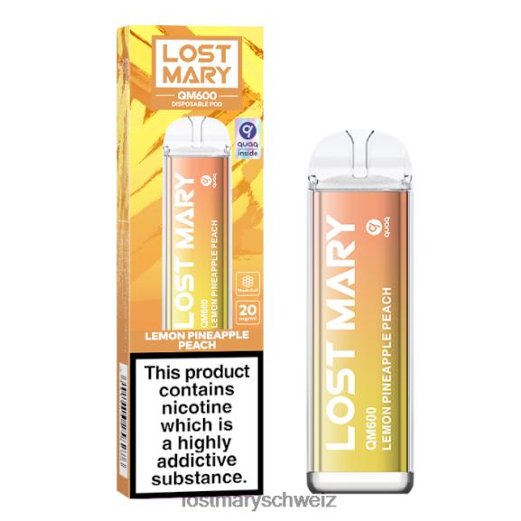 Lost Mary QM600 Einweg-Vaporizer 6H84D163 - LOST MARY new flavors - Zitrone, Ananas, Pfirsich