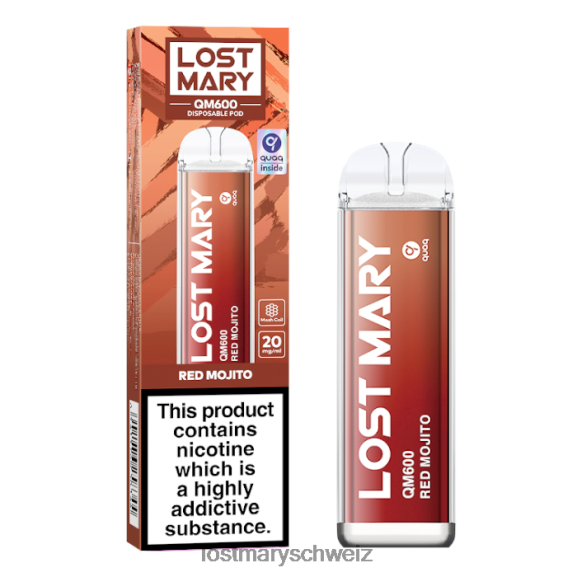 Lost Mary QM600 Einweg-Vaporizer 6H84D164 - LOST MARY vape bewertung - roter Mojito