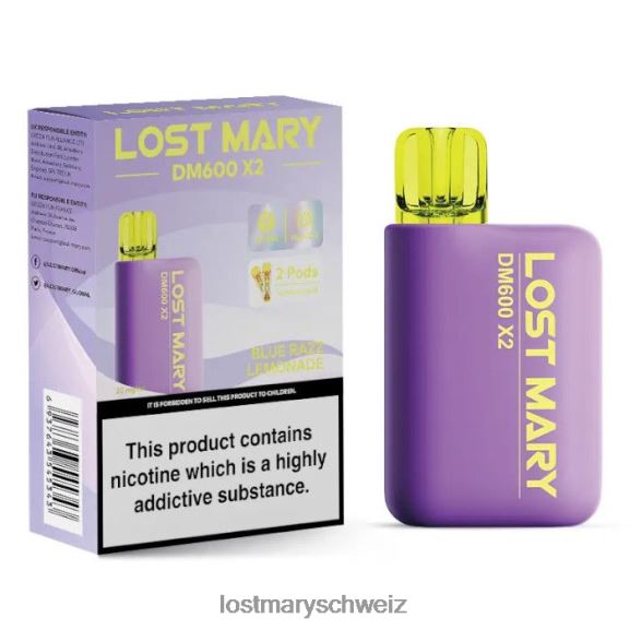 Lost Mary DM600 x2 Einweg-Vaporizer 6H84D188 - LOST MARY kaufen Schweiz - Blue Razz Limonade