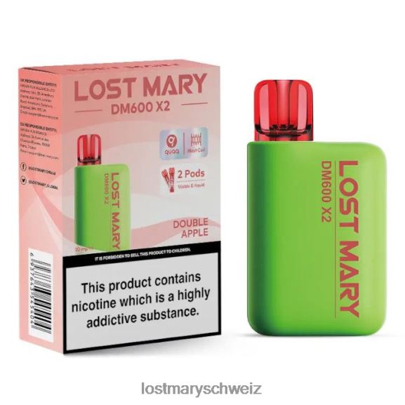 Lost Mary DM600 x2 Einweg-Vaporizer 6H84D191 - LOST MARY Schweiz - Doppelapfel