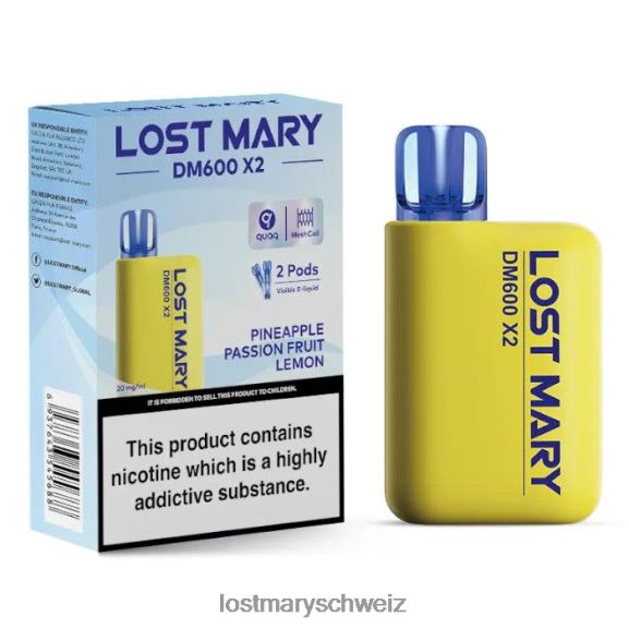 Lost Mary DM600 x2 Einweg-Vaporizer 6H84D197 - LOST MARY vape preis - Ananas, Passionsfrucht, Zitrone