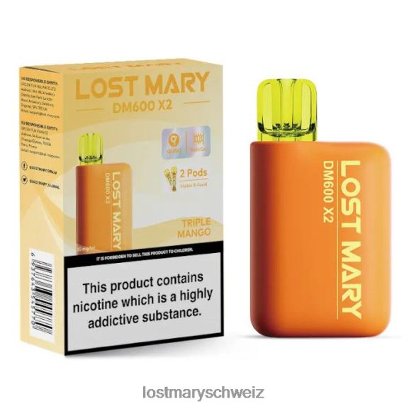 Lost Mary DM600 x2 Einweg-Vaporizer 6H84D199 - LOST MARY vape Schweiz - dreifache Mango