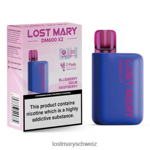 Lost Mary DM600 x2 Einweg-Vaporizer 6H84D202 - LOST MARY preis - Heidelbeere, saure Himbeere