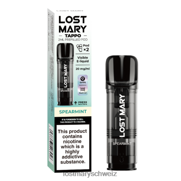 Lost Mary Tappo vorgefüllte Kapseln – 20 mg – 2 Stück 6H84D176 - LOST MARY kaufen - grüne Minze