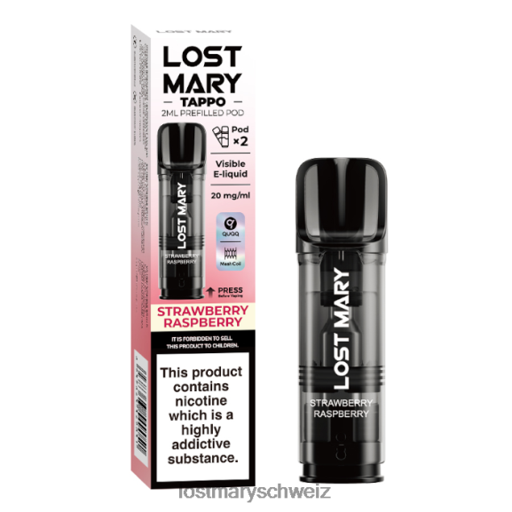 Lost Mary Tappo vorgefüllte Kapseln – 20 mg – 2 Stück 6H84D178 - LOST MARY kaufen Schweiz - Erdbeer-Himbeere