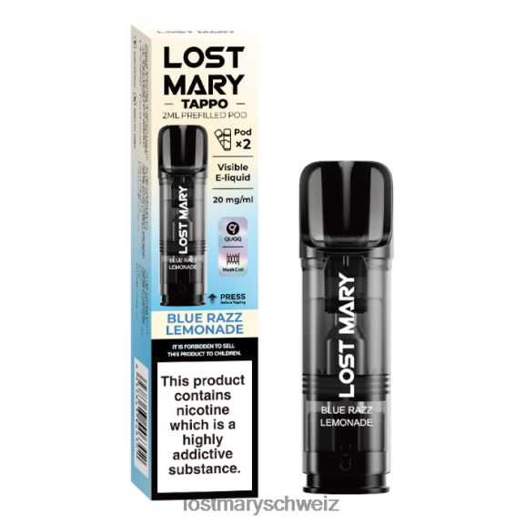 Lost Mary Tappo vorgefüllte Kapseln – 20 mg – 2 Stück 6H84D181 - LOST MARY Schweiz - Blue Razz Limonade